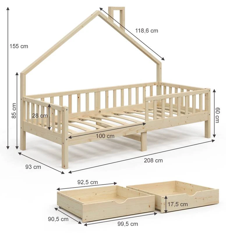 Lit Cabane Noemi 200cm, Matelas & Tiroir â Image 7