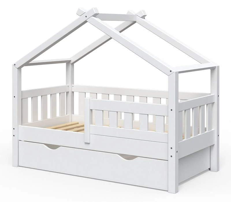 Lit Gigogne Cabane Design 140x70cm Blanc â Image 4