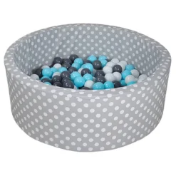 Piscine Ă Balles Soft White Dots Gris