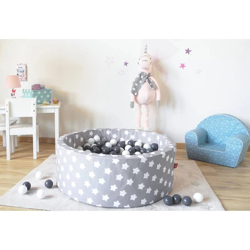 Piscine Ă Balles Soft White Stars Gris â Image 9