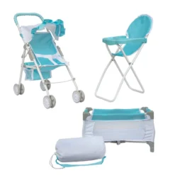 Poussette De Poupée 3-En-1, Chaise Haute
