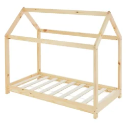 Lit D'enfant Avec Toit 70x140cm Nature
