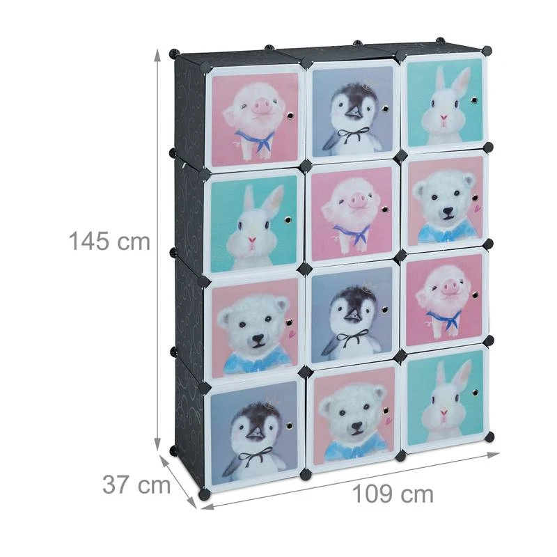 Armoire Enfant Modulable 8 Cubes Noir â Image 10