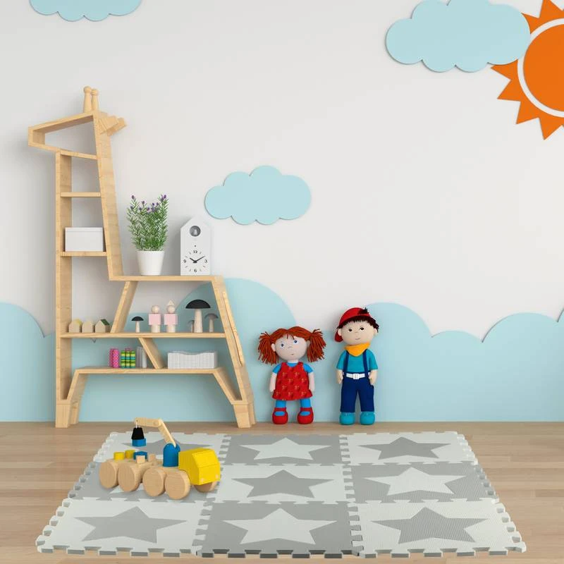 Tapis Puzzle Ă©toiles Gris Clair â Image 2