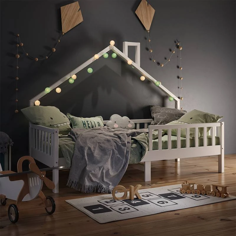 Lit Cabane Noemi 200 Cm Blanc & Matelas â Image 2