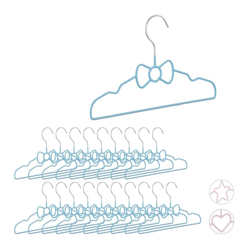 Lot De 20 Cintres Boucle Enfants Bleu