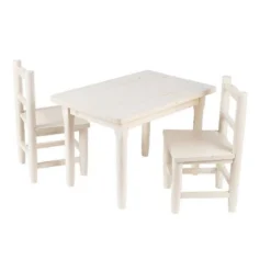 Salon Enfant 1 Table 2 Chaises En Pin Bl