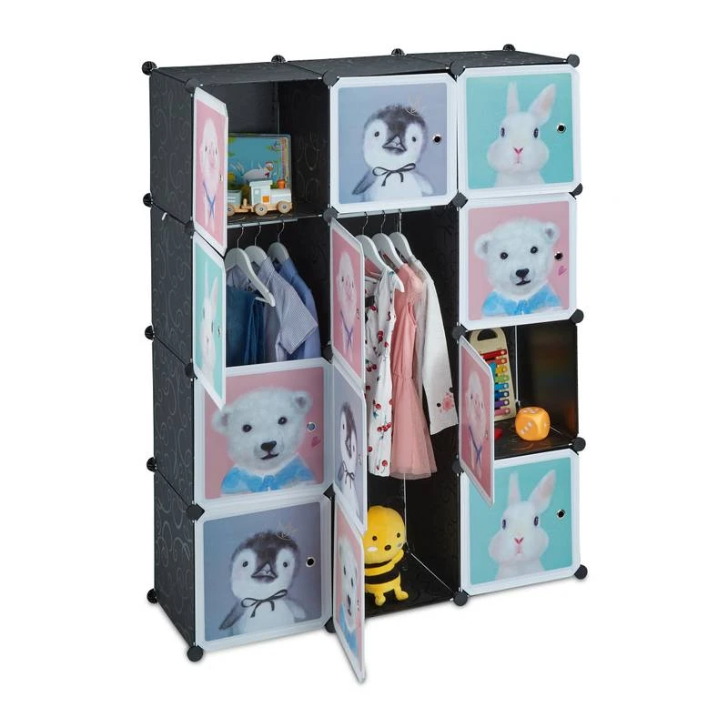 Armoire Enfant Modulable 8 Cubes Noir â Image 4