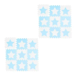 18x Pièces De Tapis De Jeu Blanc-bleu