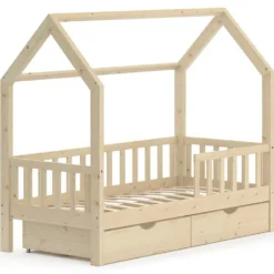 Lit Cabane Wiki 80x160cm Avec 2 Tiroirs