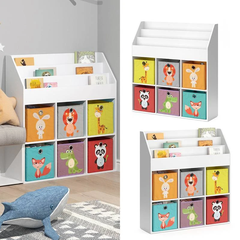 Bibliothèque Luigiavec 6 Boîtes Pliables – Image 4