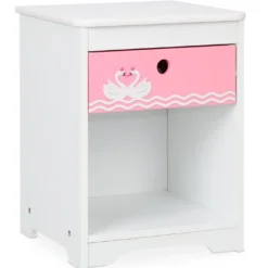 Table De Nuit Motif Cygnes Pour Enfants