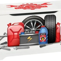 Coffre à Jouets En Bois Car Station