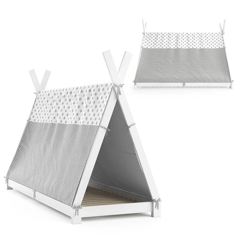 Lit Cabane Tipi 200x90cm Nature & Toile â Image 12