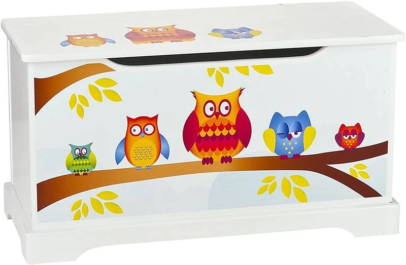 Coffre Ă Jouets En Bois Hiboux