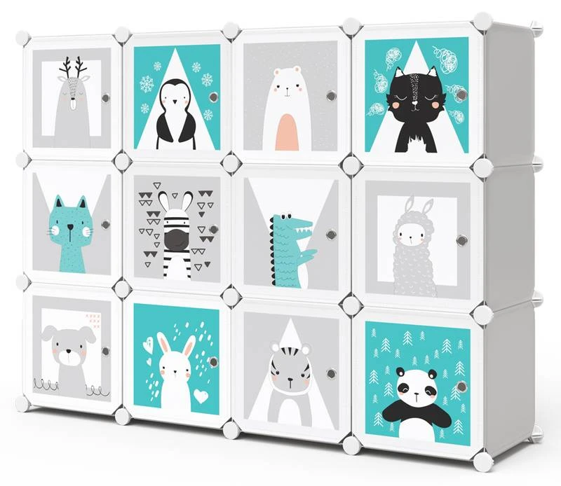 Armoire Andy Gris Modulable Grande