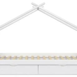 Lit Cabane Design Blanc Avec Tiroir