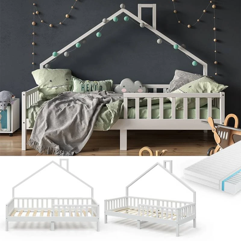 Lit Cabane Noemi 200 Cm Blanc & Matelas â Image 4