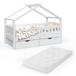 Lit Cabane Design Avec Tiroirs, Matelas