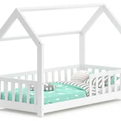 Lit Cabane Wiki 160cm Blanc à Barreaux