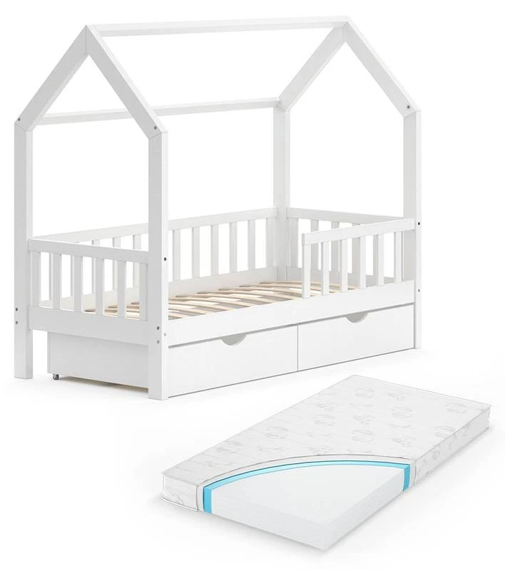 Lit Cabane Wiki Avec Matelas, 2 Tiroirs â Image 5