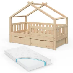 Lit Cabane Design, 2 Tiroirs Et Matelas