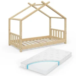 Lit Cabane Design 80x160cm Avec Matelas