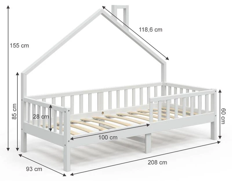 Lit Cabane Noemi 200x90cm Blanc â Image 6