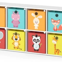 Etagère Scutum Blanc & 8 Boîtes Pliables