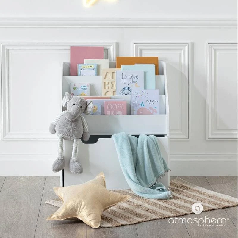 Bibliotheque Bac Roulettes Blanc Atmosph â Image 3