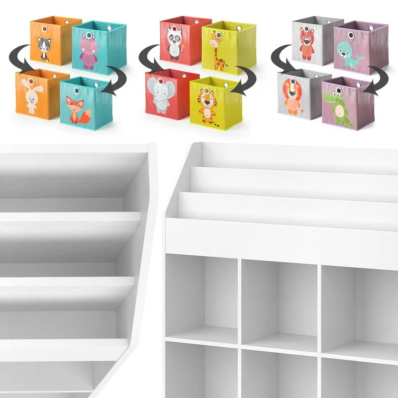 Bibliothèque Luigiavec 6 Boîtes Pliables – Image 6