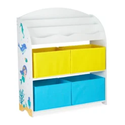 Etagère Enfants Avec 4 Boîtes En Tissu
