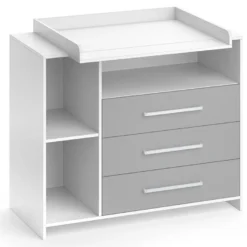 Commode à Langer Oskar Blanc/gris