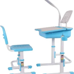 Bureau Ergonomique Avec Une Chaise Bleu