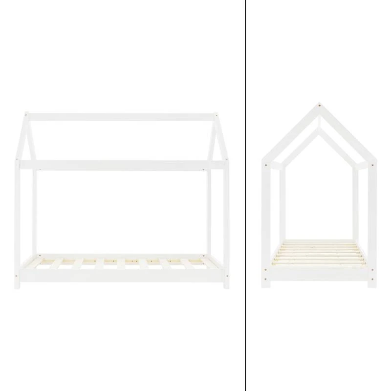 Lit D'enfant Avec Toit 80x160 Cm Blanc â Image 4