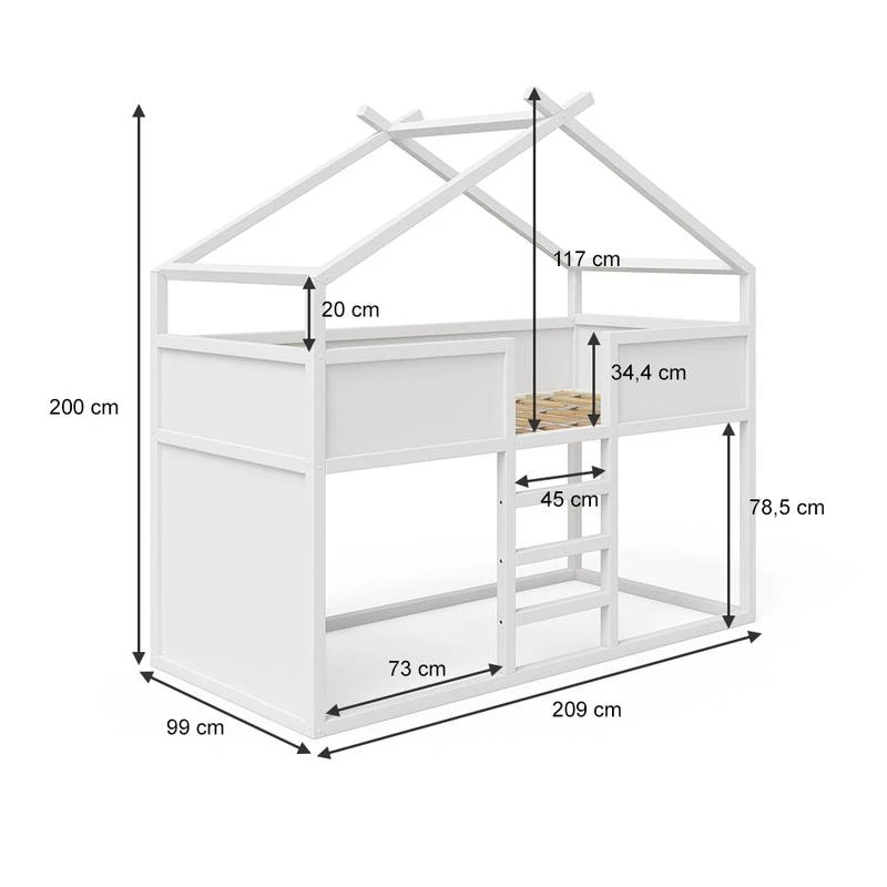 Lit Mezzanine Merlin Avec Matelas â Image 6