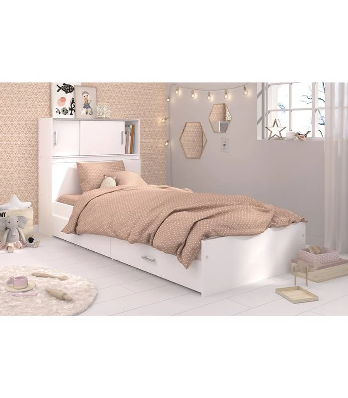 Lit Blanc Avec Rangements Snoop â Image 3