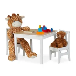 Table Enfants Avec 2 Chaises Blanc-natur