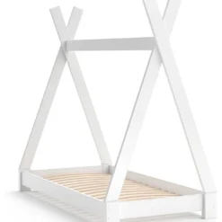 Lit Cabane Tipi 140x70cm Blanc
