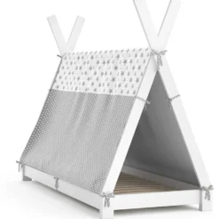 Lit Enfant Tippi 160x80cm Blanc & Toile