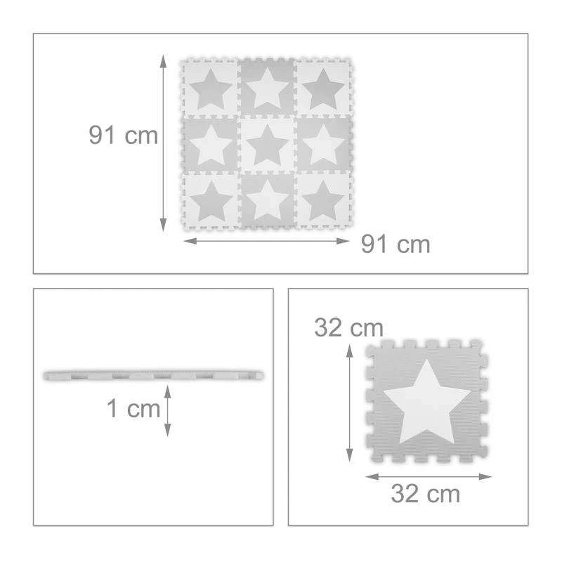 Tapis Puzzle Ă©toiles Gris Clair â Image 9