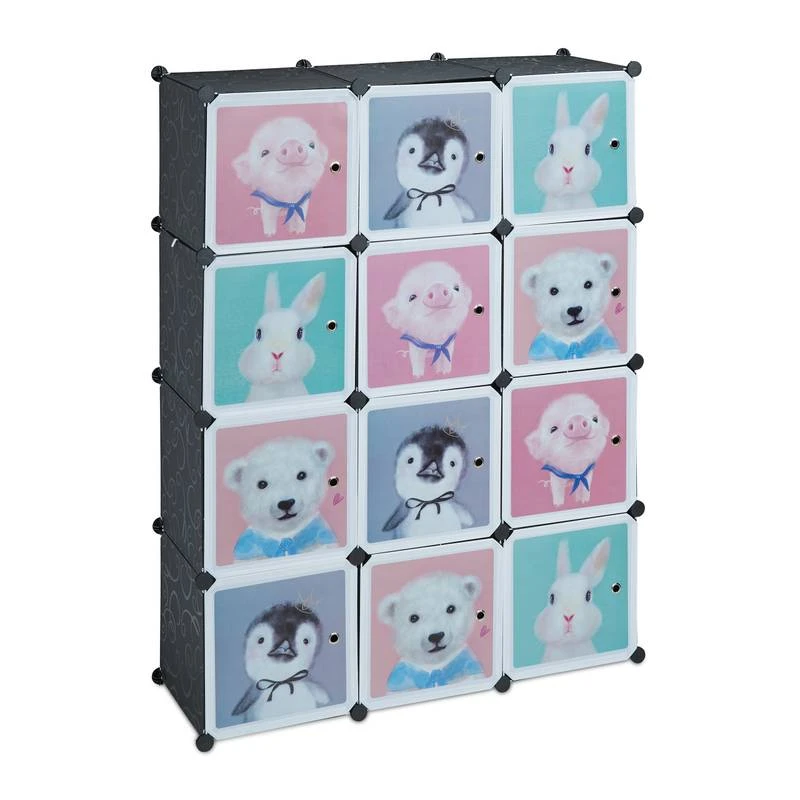 Armoire Enfant Modulable 8 Cubes Noir