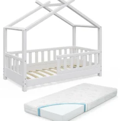 Lit Cabane Design 140x70cm & Matelas