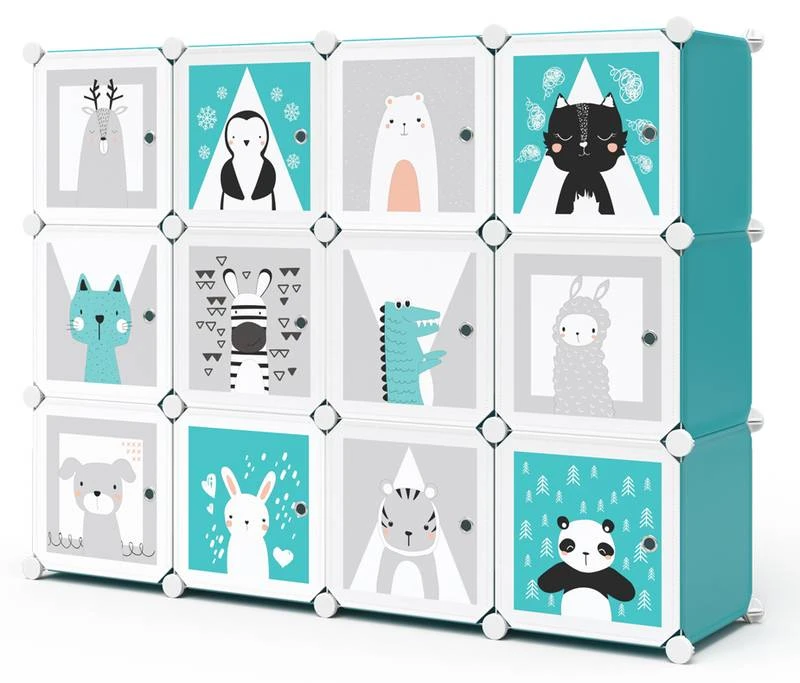 Armoire Andy Bleu Modulable Grande