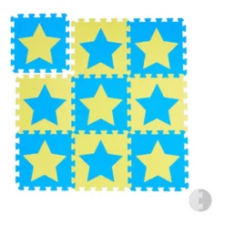 9x Pièces De Tapis De Jeu Bleu-jaune