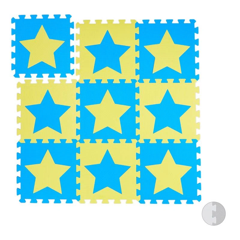 9x PiĂšces De Tapis De Jeu Bleu-jaune