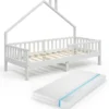 Lit Cabane Noemi 200 Cm Blanc & Matelas