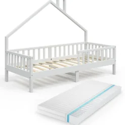 Lit Cabane Noemi 200 Cm Blanc & Matelas