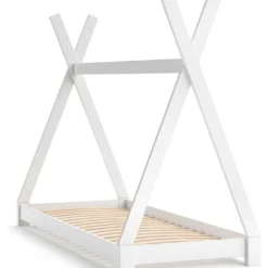 Lit Cabane Tipi 80x160cm Blanc