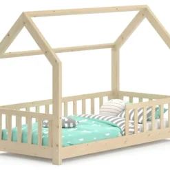 Lit Cabane Wiki 160cm Nature à Barreaux